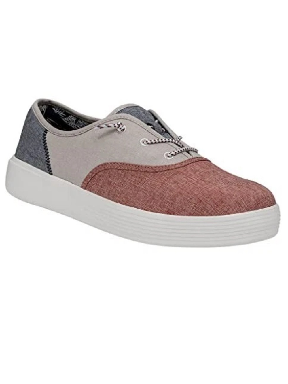 NWT Hey Dude Conway Craft Linen Red, White, and Blue Linen Slip-On Sneakers